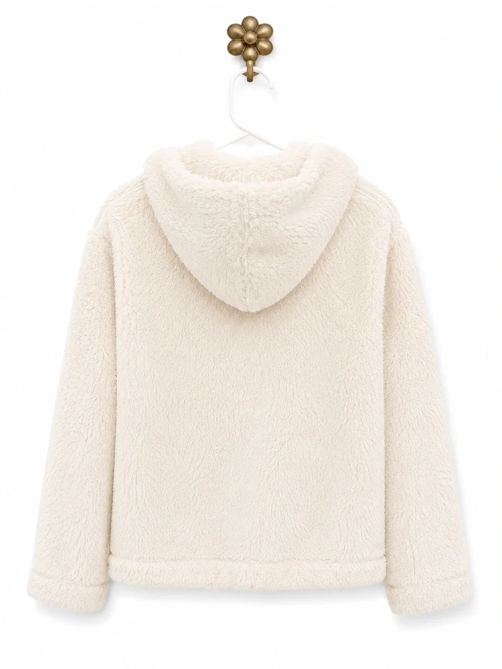 adidas Cream Sherpa Pullover Hoodie